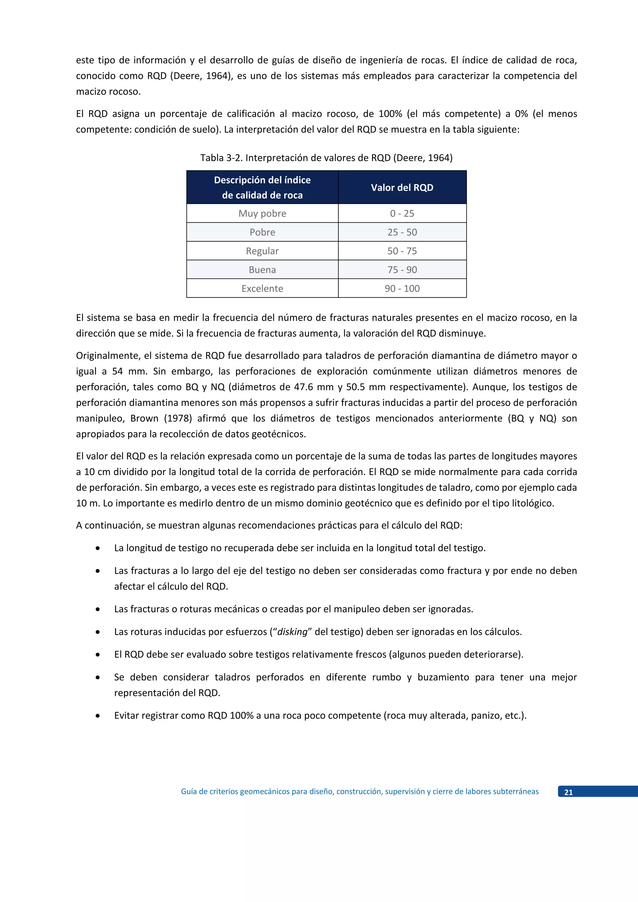Criterios geomecanicos osinergmin | PDF