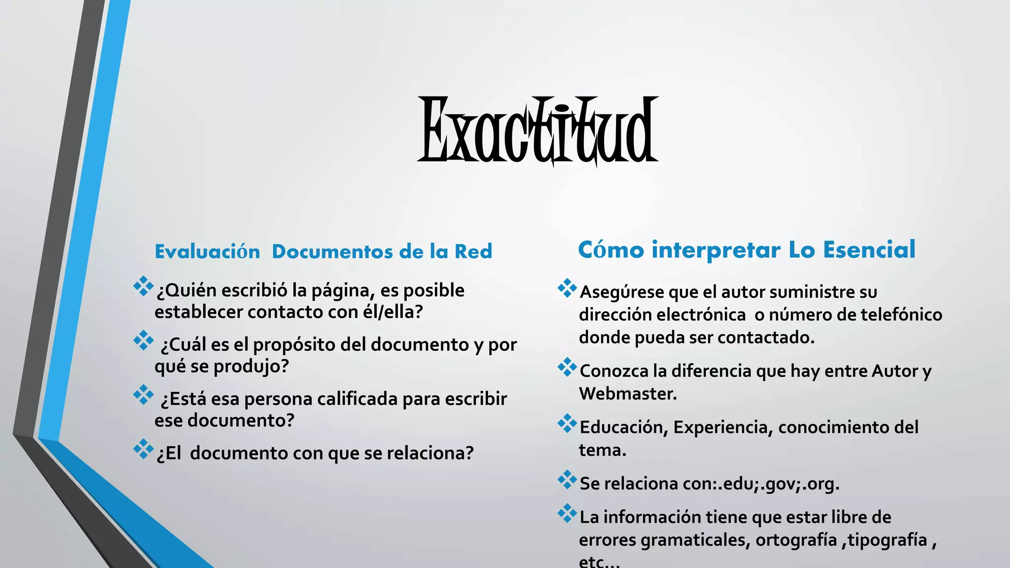 Criterios para evaluar fuentes de información provenientes de internet