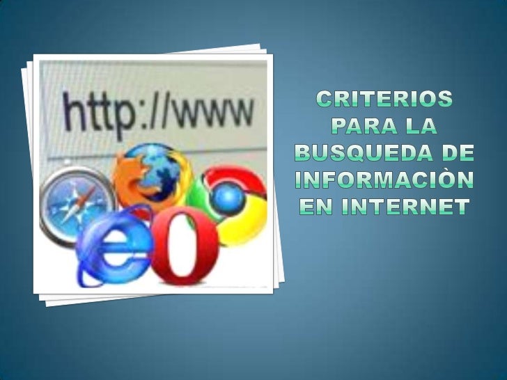 Criterios para la busqueda de informaciòn en