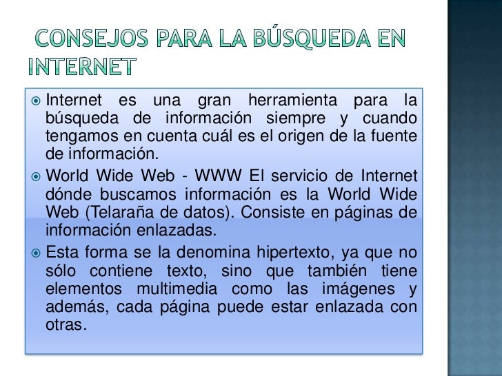 Criterios para la busqueda de informaciòn en