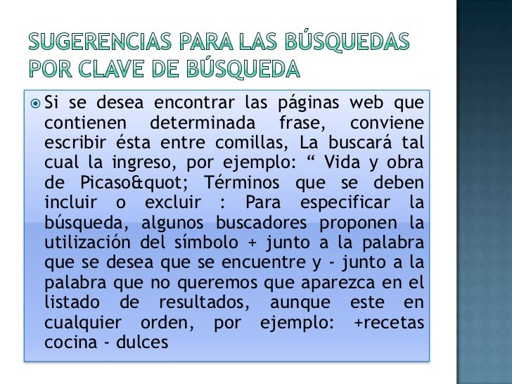 Criterios para la busqueda de informaciòn en