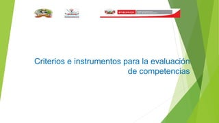 Criterios e instrumentos para la evaluación
de competencias
 