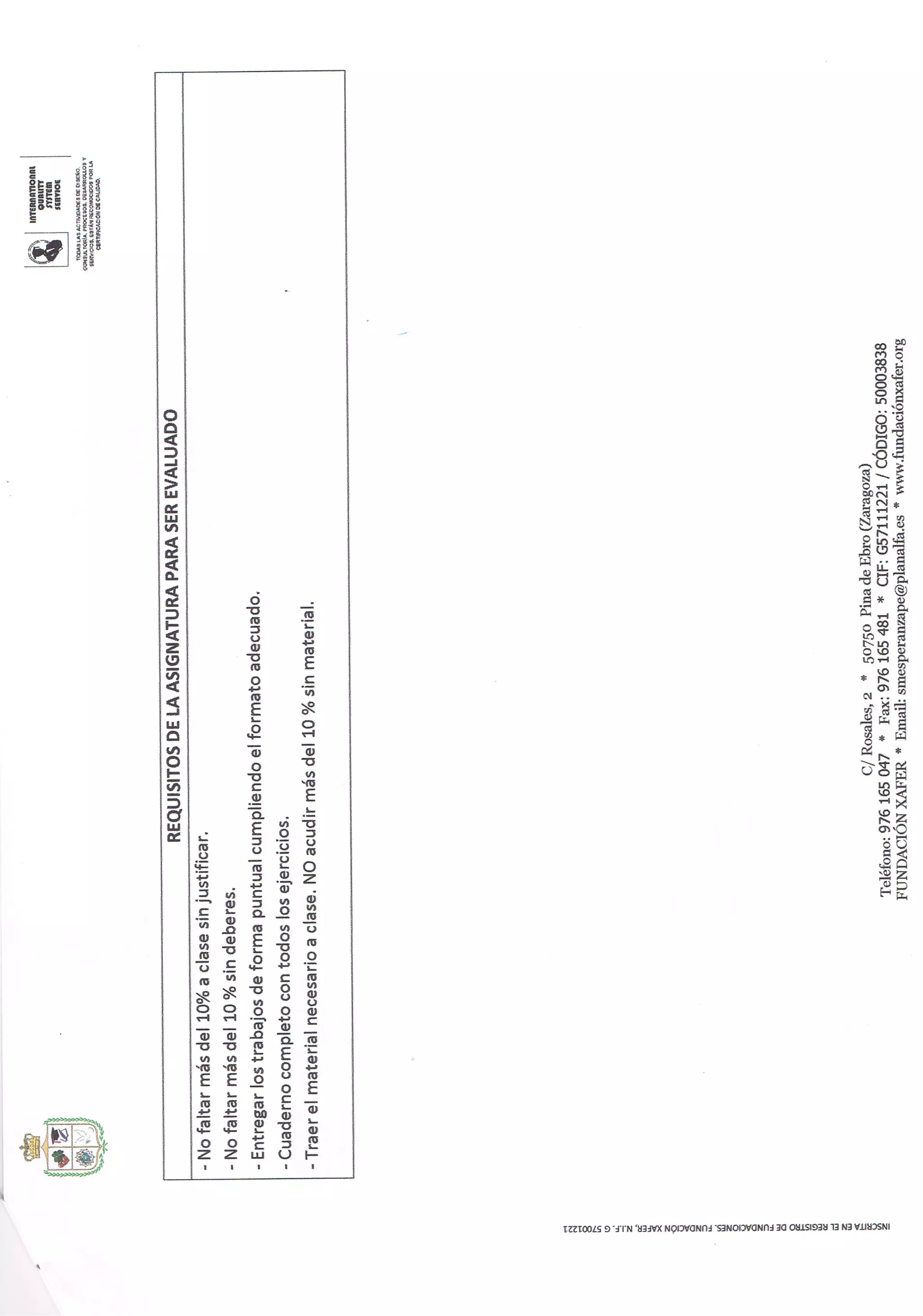 Criterios y requisitos