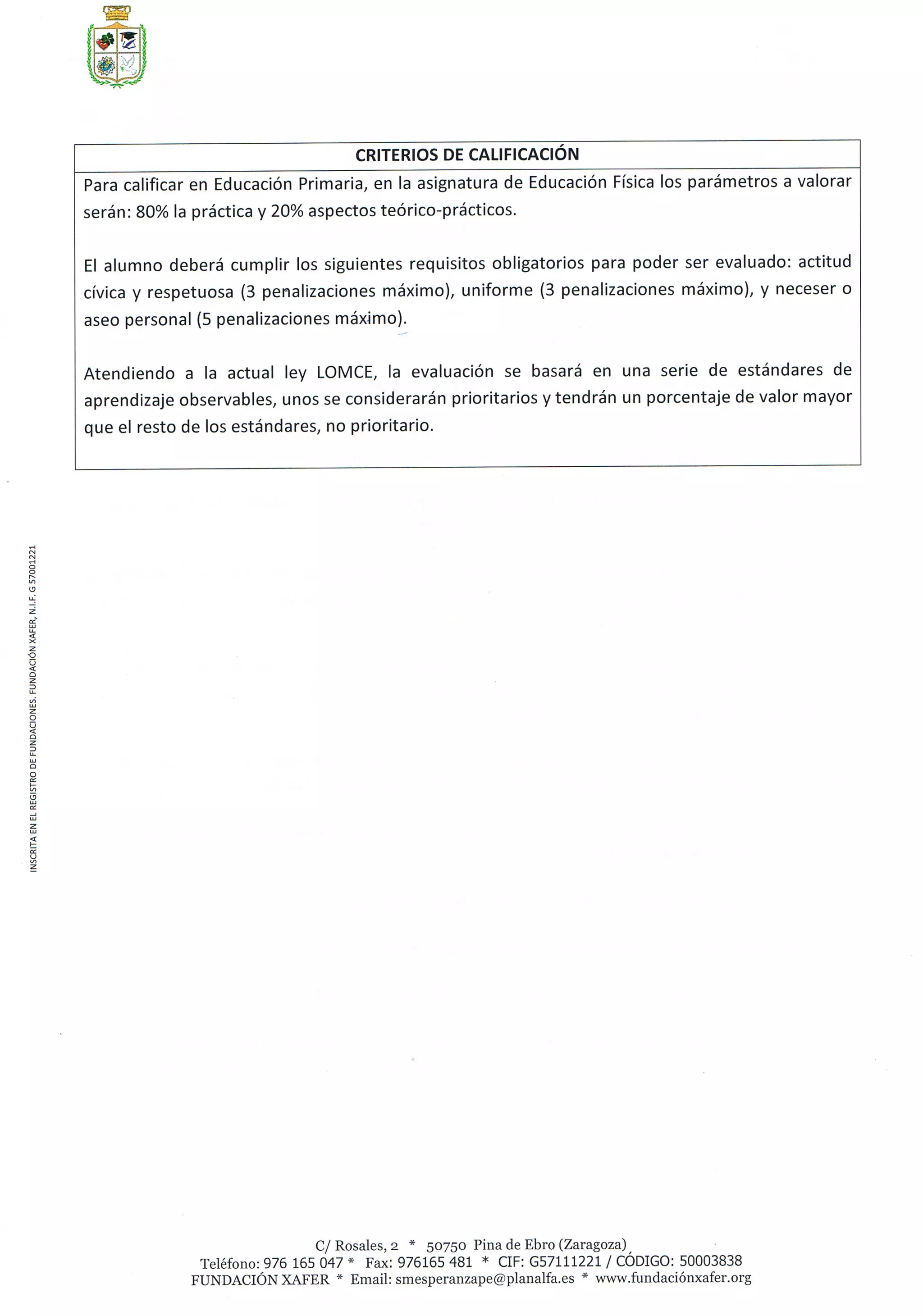 Criterios y requisitos