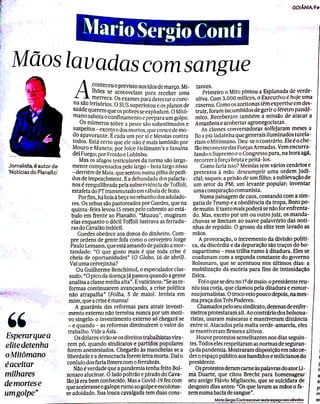 Critica ao desgoverno de Bolsonaro  no Jornal O Popular