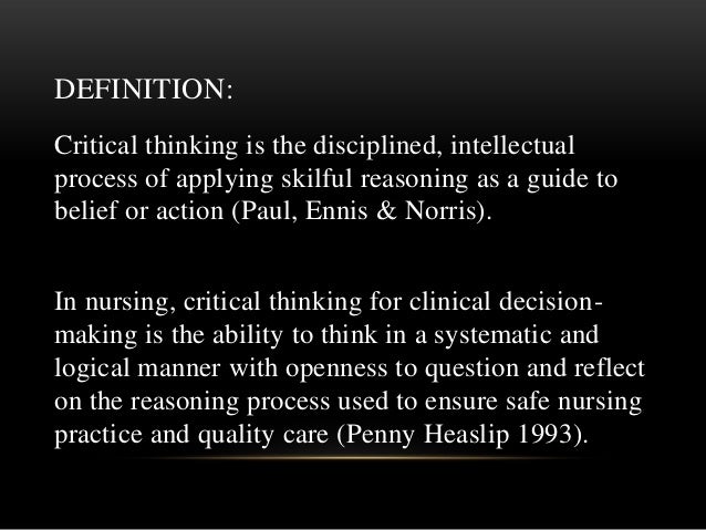 Decision making and critical thinking