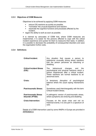 Critical incident-stress-management-user-implementation-guidelines | PDF