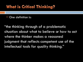 Critical Thinking