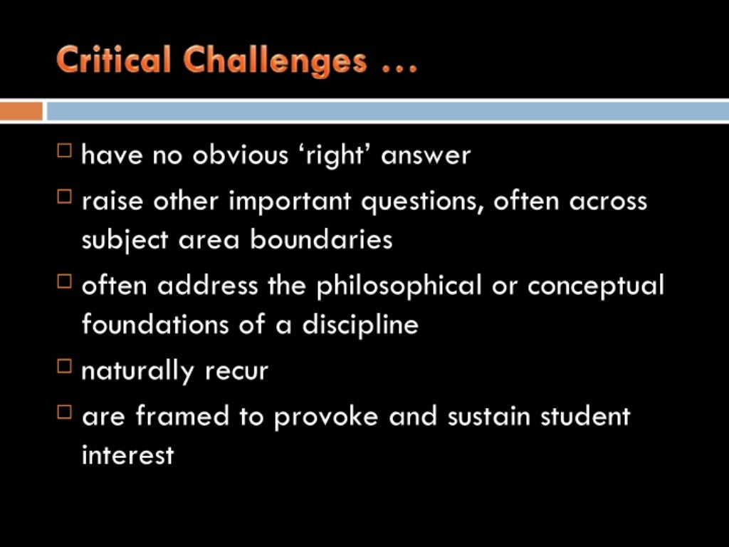 Critical challenges meaning picture