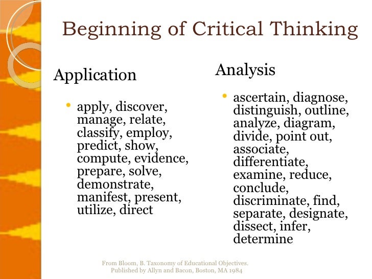 Critical thinking application paper case study