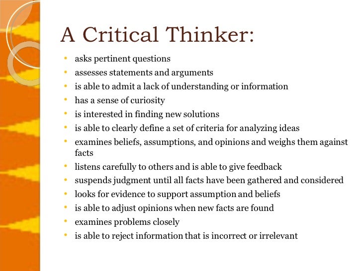 How to be a critical thinker