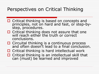 Thinking Hard Process critical-thinking-in-education | PPT