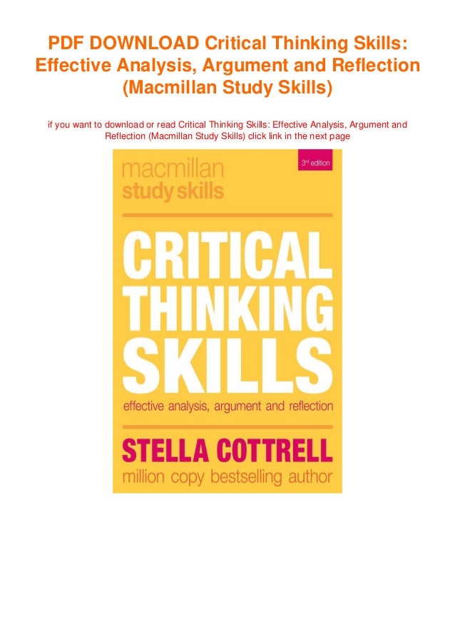 critical thinking skills effective analysis argument and reflection pdf