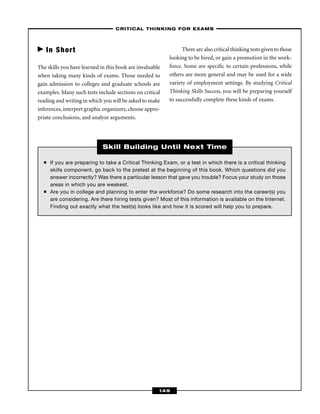 Critical Thinking Skills Success