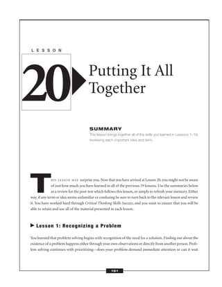 Critical Thinking Skills Success