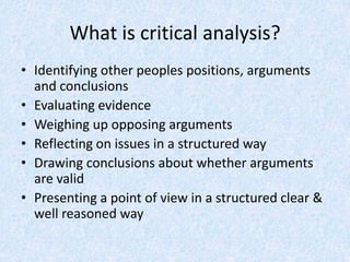 Critical Analysis | PPTX