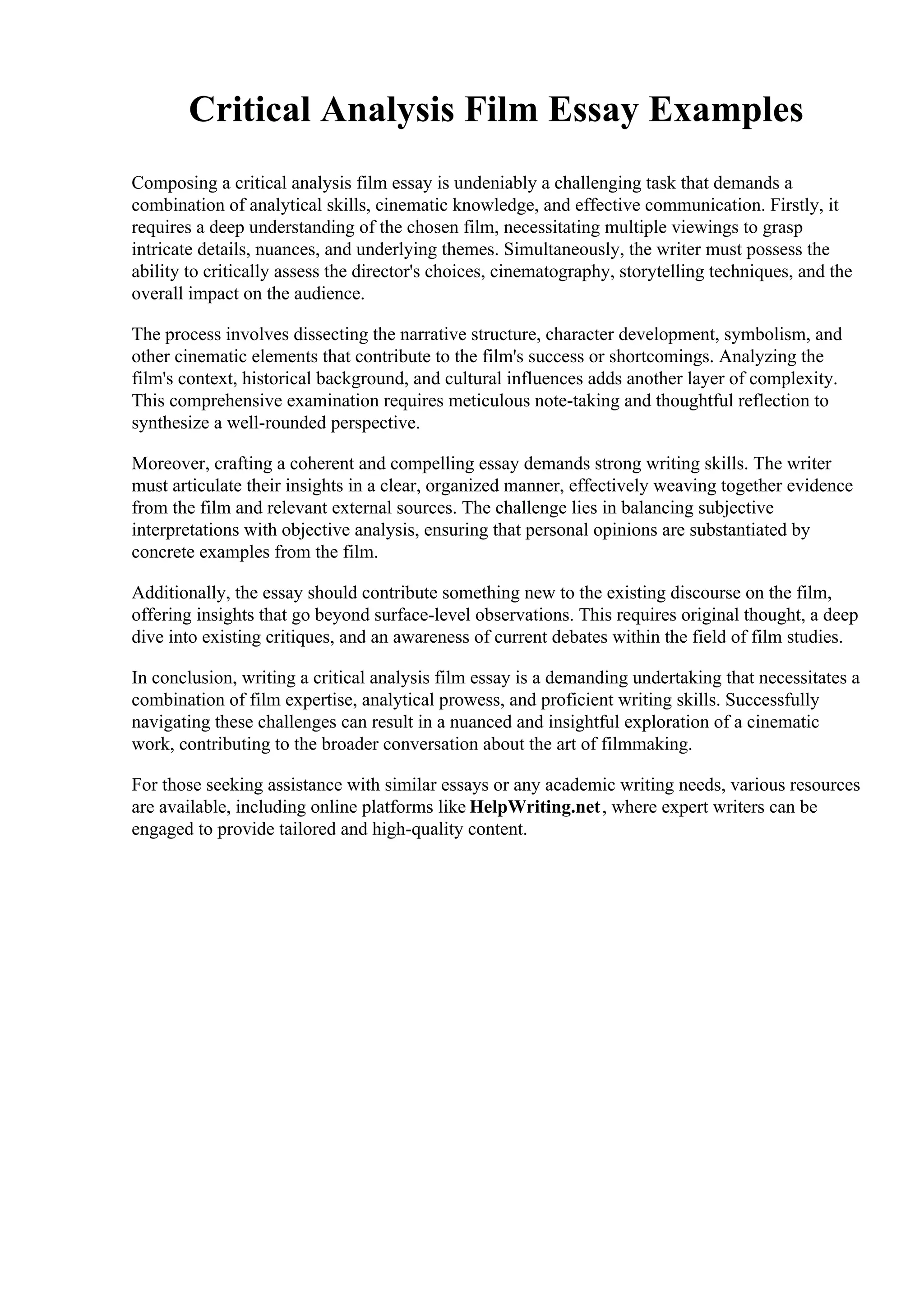 Critical Analysis Film Essay Examples.pdf
