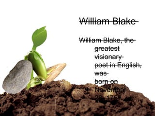 Blake Rais Critical analysis of poem Earth's Answer | PPT