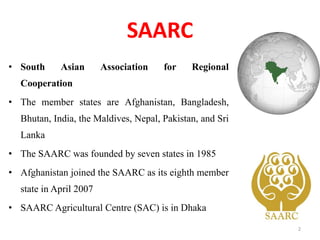 Critical analysis of extension systems of SAARC, BRICS and selected ...