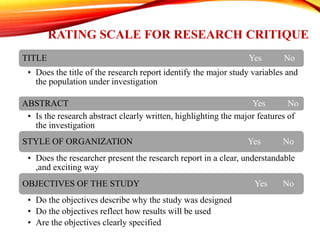 Critical analysis of research article | PPTX