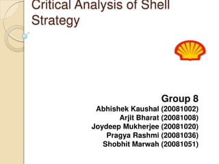 Critical Analysis Of Shell Strategy