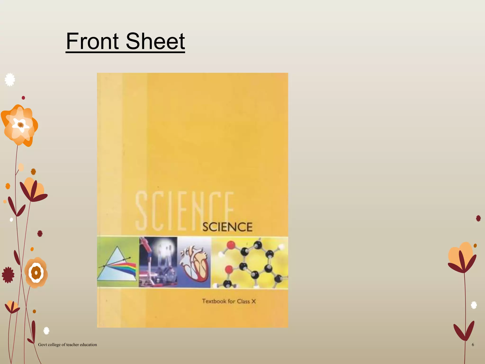 Front Sheet
6Govt college of teacher education
 