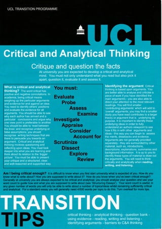 Critical and analytical thinking