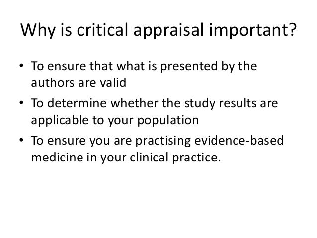 Critical Appraisal