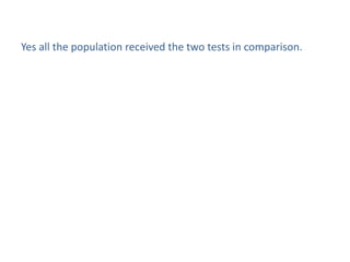 Yes all the population received the two tests in comparison.
 