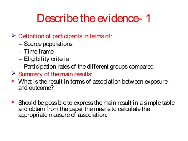 Critical appraisal of medical research papers