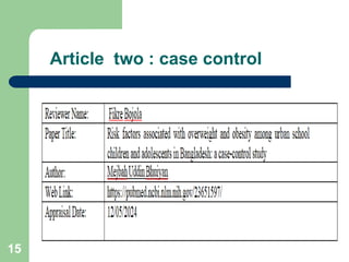 Article two : case control
15
 