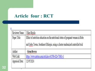 Article four : RCT
32
 