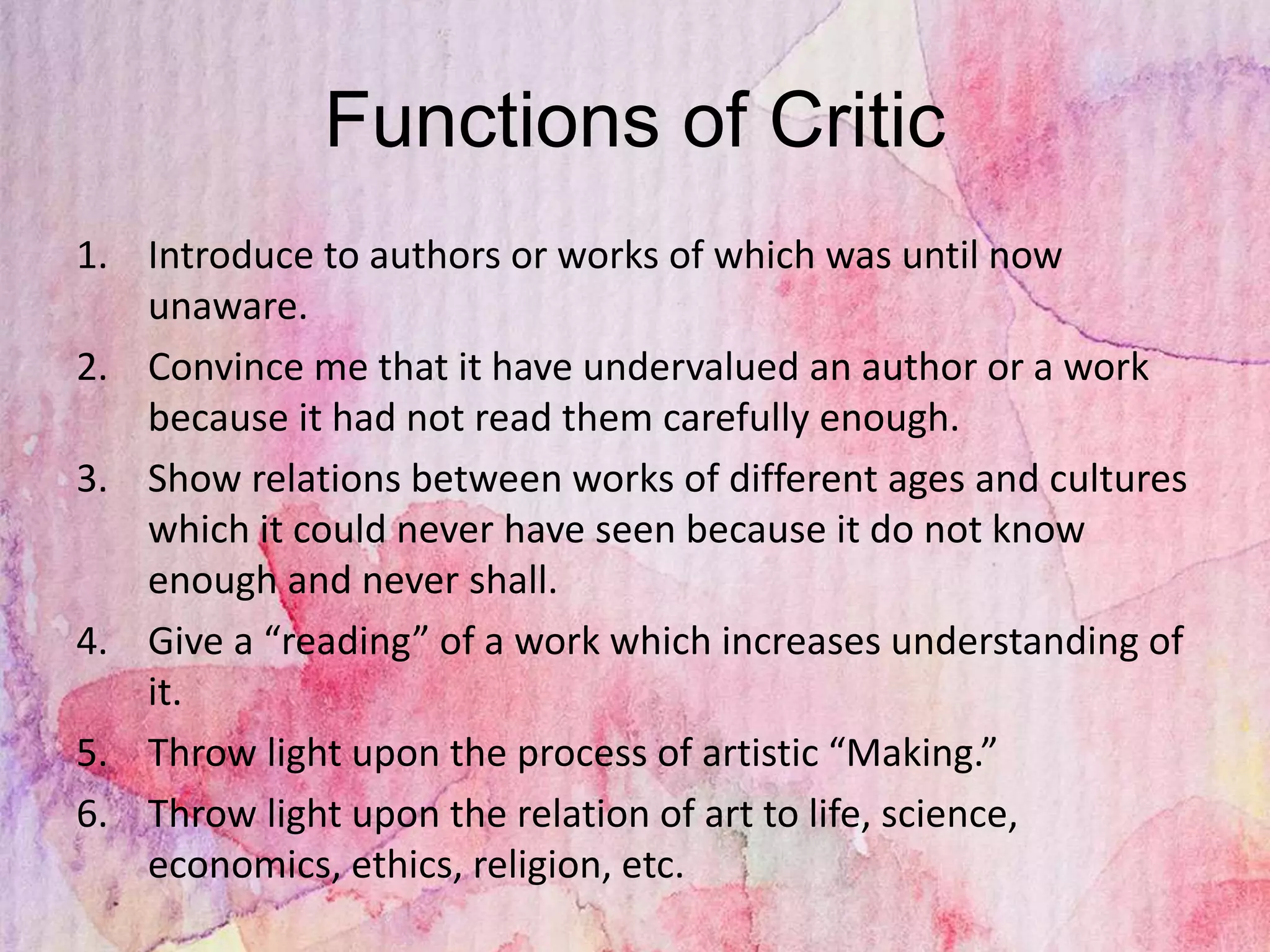 Critical Approaches: Types of Literary Criticism | PPTX | Books and ...
