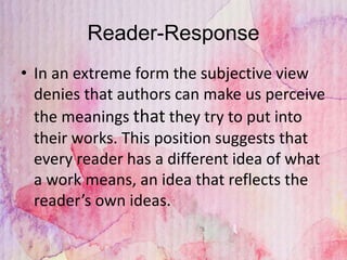 Critical Approaches: Types of Literary Criticism | PPT