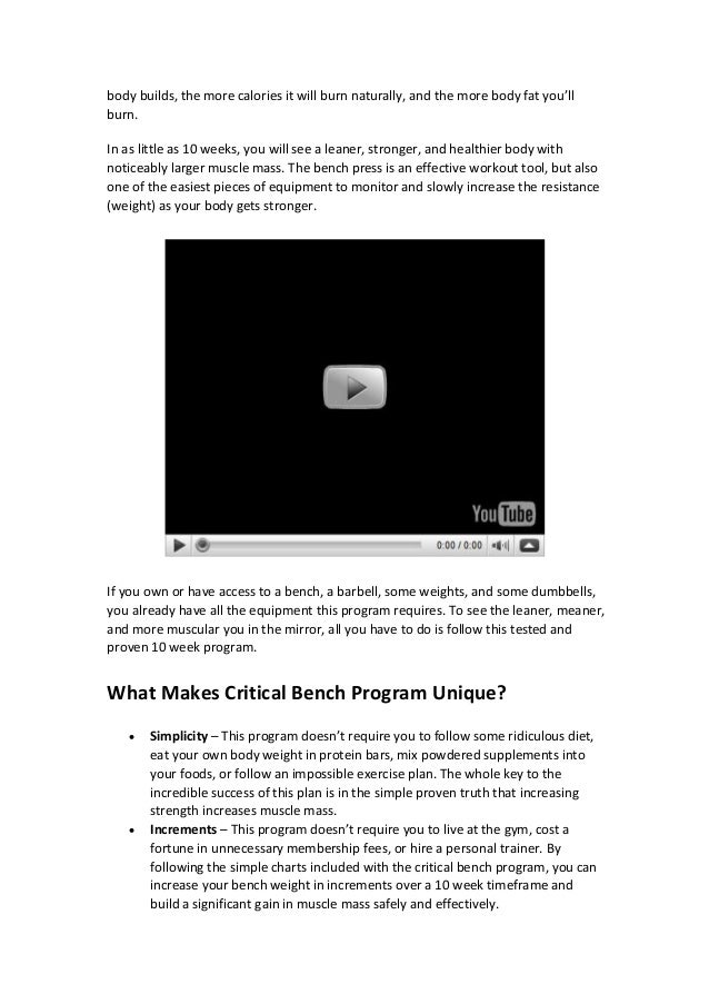 Critical Bench Pdf Download