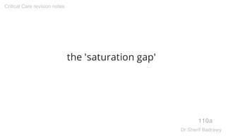 the 'saturation gap'
110a
Critical Care revision notes
Dr.Sherif Badrawy
 