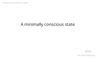 A minimally conscious state
222a
Critical Care revision notes
Dr.Sherif Badrawy
 