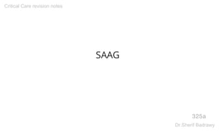 SAAG
325a
Critical Care revision notes
Dr.Sherif Badrawy
 