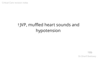 ↑JVP, muffled heart sounds and
hypotension
16b
Critical Care revision notes
Dr.Sherif Badrawy
 
