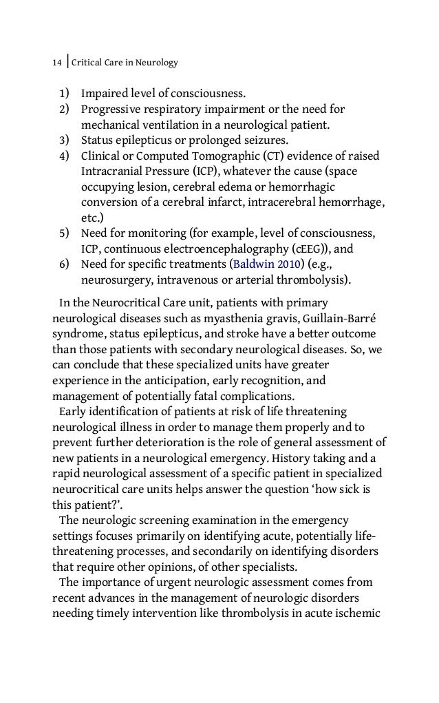 Critical Care In Neurology