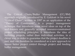 Critical chain and buffer management | PPTX | Business | Business and ...