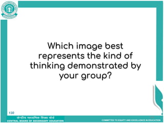COMMITTED TO EQUITY AND EXCELLENCE IN EDUCATION
130
130
Which image best
represents the kind of
thinking demonstrated by
your group?
 
