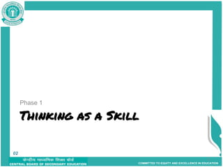 COMMITTED TO EQUITY AND EXCELLENCE IN EDUCATION
Thinking as a Skill
Phase 1
2
02
 