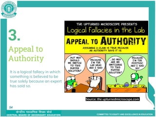 COMMITTED TO EQUITY AND EXCELLENCE IN EDUCATION
54
3.
Appeal to
Authority
It is a logical fallacy in which
something is believed to be
true solely because an expert
has said so.
Source: the upturnedmicroscope.com
54
 