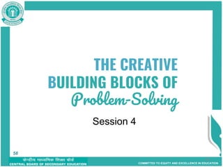 COMMITTED TO EQUITY AND EXCELLENCE IN EDUCATION
58
THE CREATIVE
BUILDING BLOCKS OF
Problem-Solving 58
Session 4
58
 
