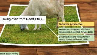 Taking over from Raed’s talk...
 