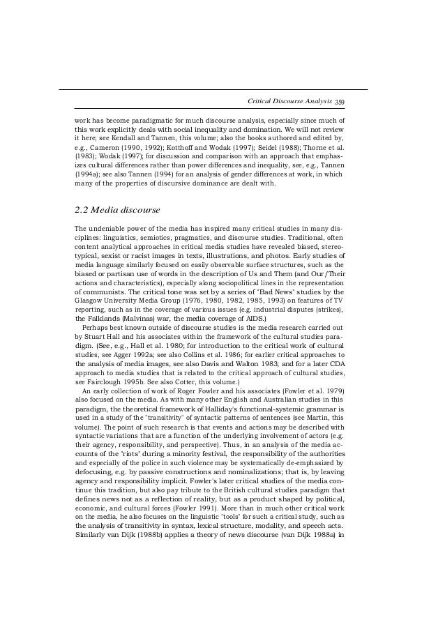 Critical discourse analysis