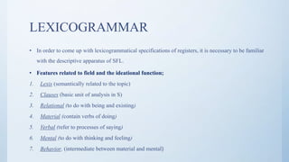 Lexicogrammar Example Critical discourse analysis | PPTX