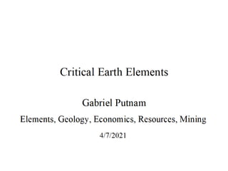 Critical earth elements