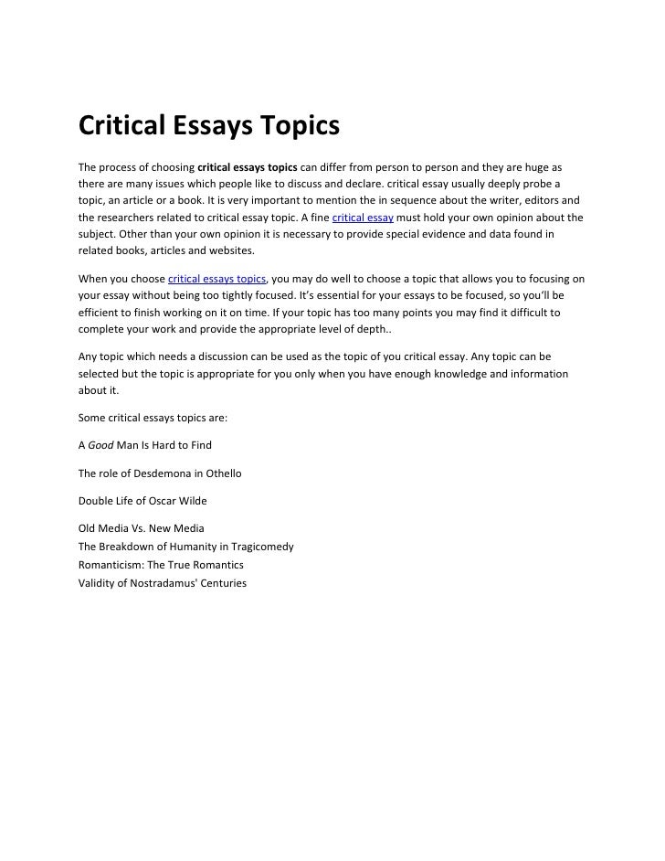 critical essay samples